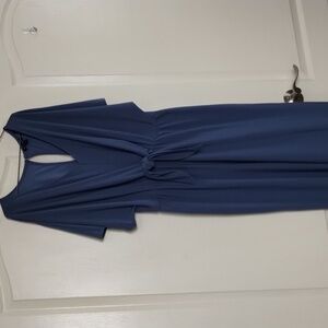 As U Wish sky blue jumpsuit size XL short sleeve wide leg 30" inseam